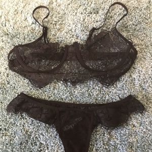 Black Lace Lingerie Set! Bottoms and Top!